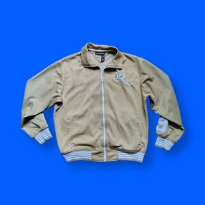 Rocawear Y2K Vintage Track Jacket Mens XL Hip Hop Tan White Zip Up Extra Large